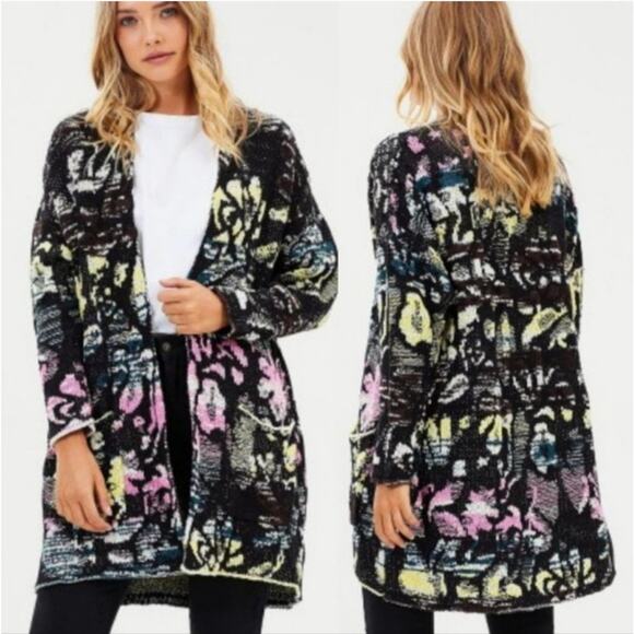 Free People Think Twice Technicolor Cardigan Sweater - Picture 6 of 11